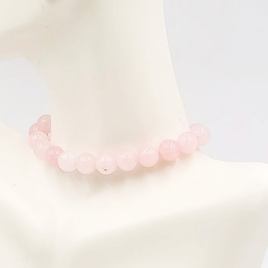 Rose Quartz Bead Bracelet 8mm