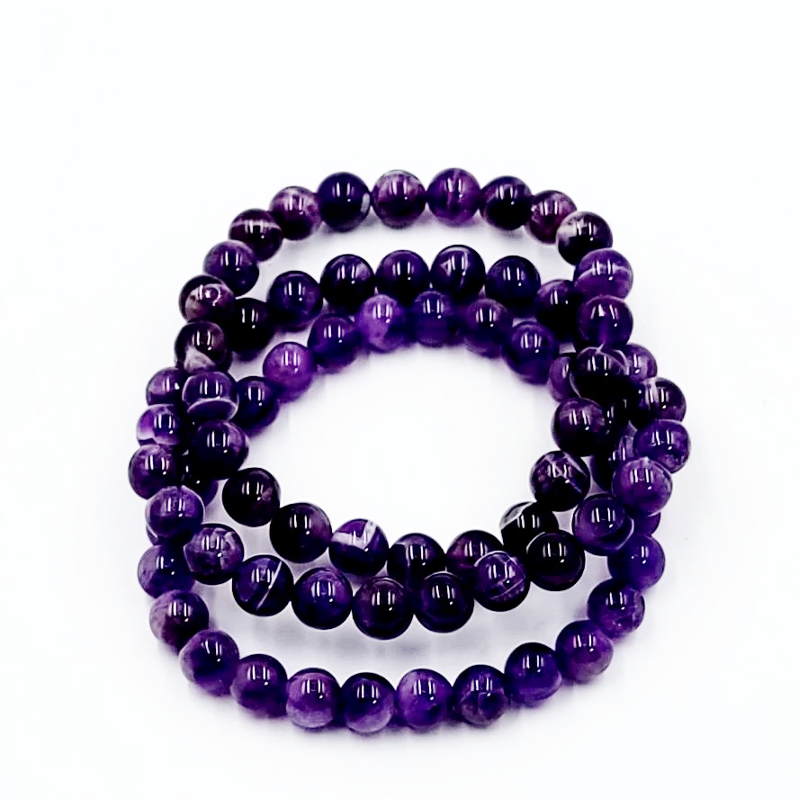 Amethyst Bead Bracelet 8mm - Elevated Metaphysical
