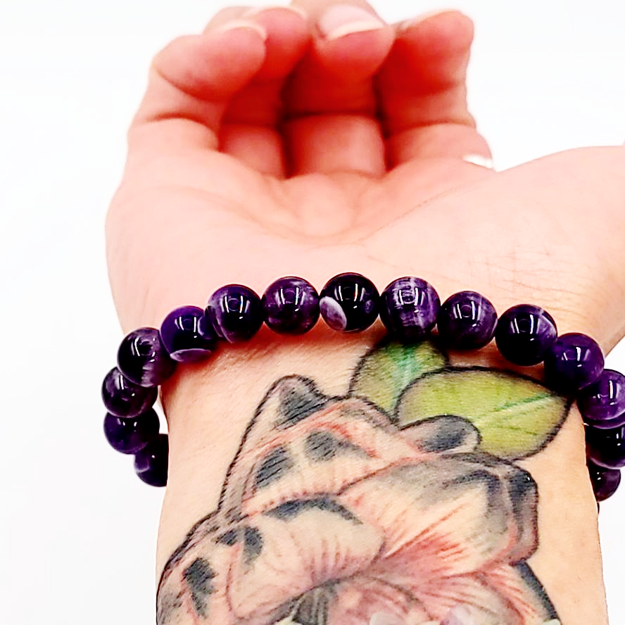 Amethyst Bead Bracelet 8mm - Elevated Metaphysical