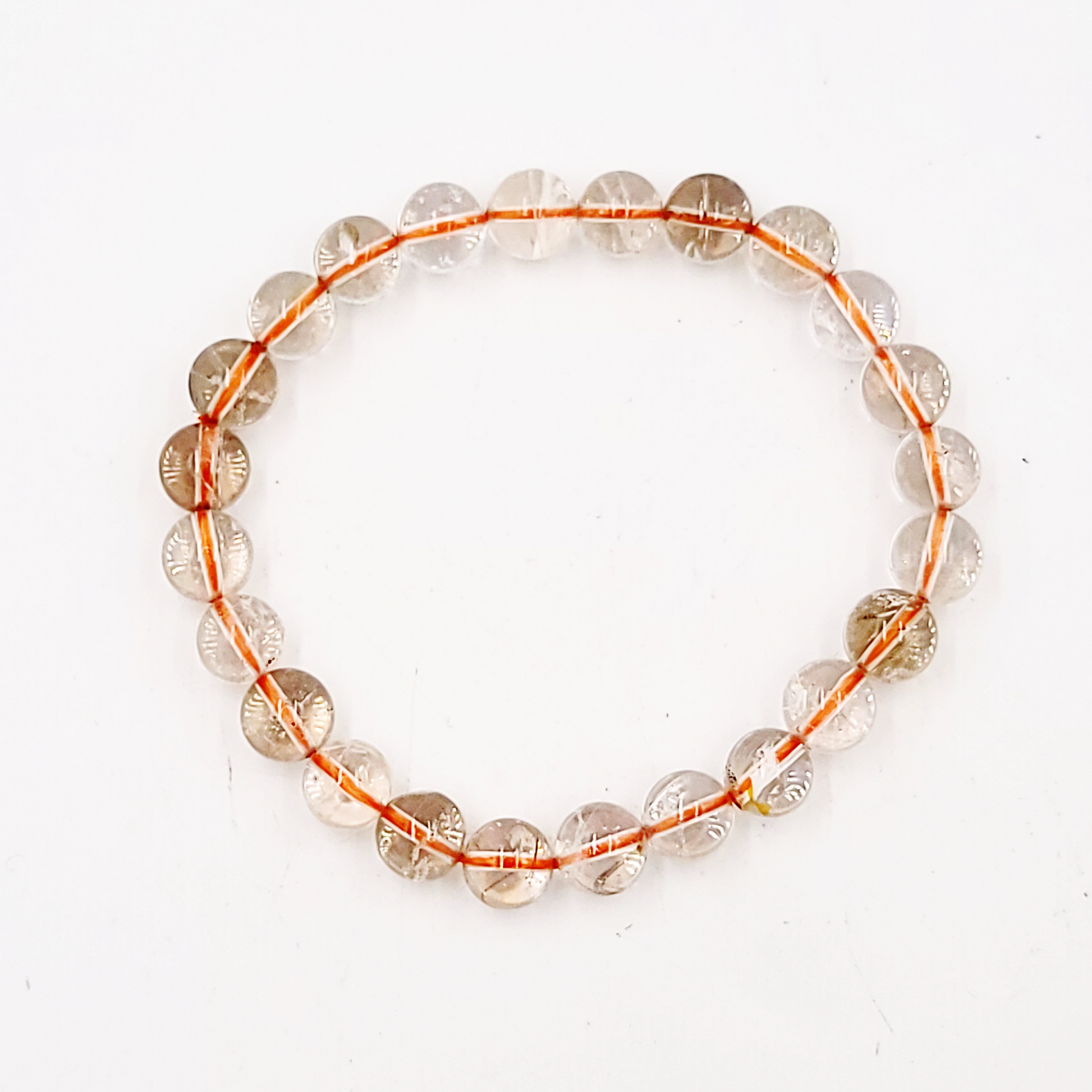 Rutilated Quartz Bead Bracelet 8mm - Elevated Metaphysical