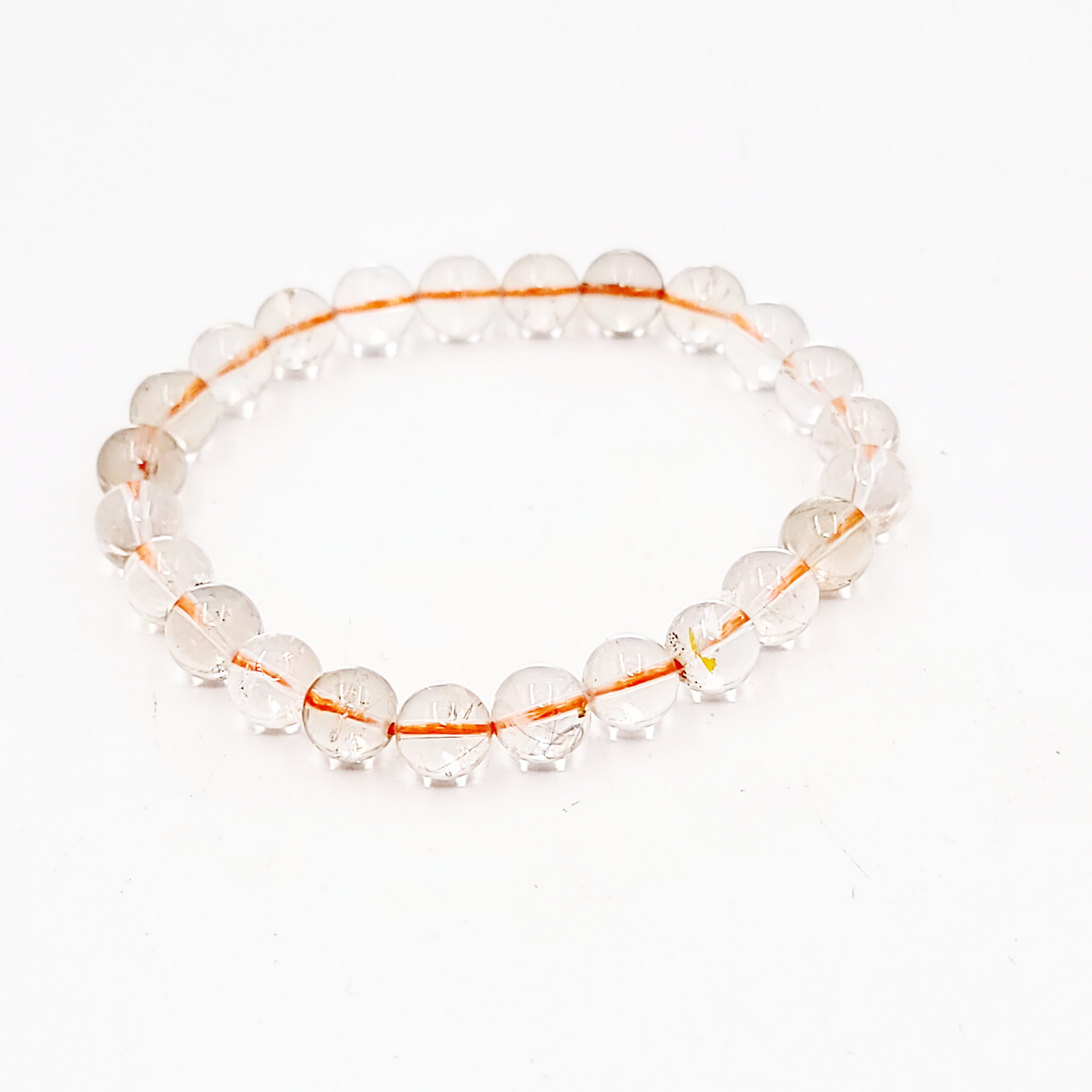Rutilated Quartz Bead Bracelet 8mm - Elevated Metaphysical