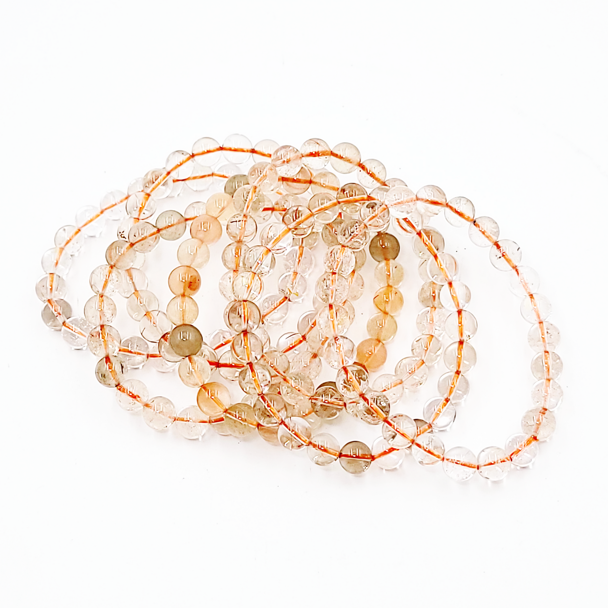 Rutilated Quartz Bead Bracelet 8mm - Elevated Metaphysical
