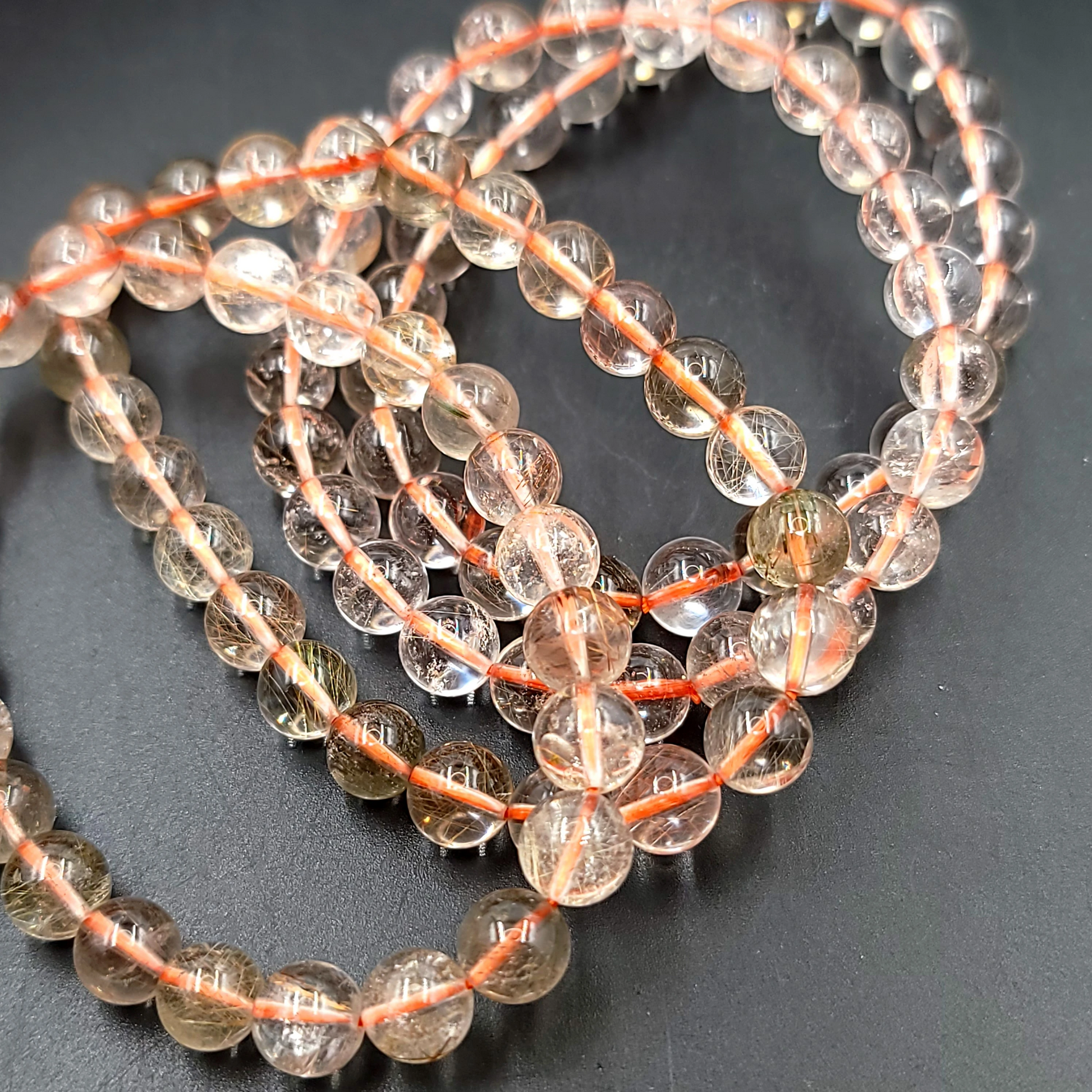 Rutilated Quartz Bead Bracelet 8mm - Elevated Metaphysical