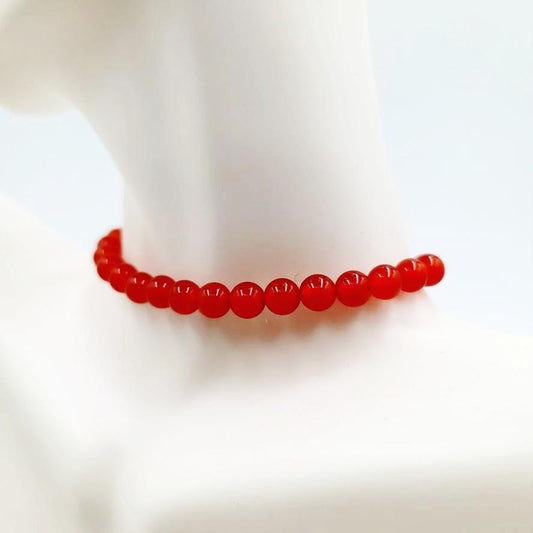 Carnelian Bead Bracelet 6mm