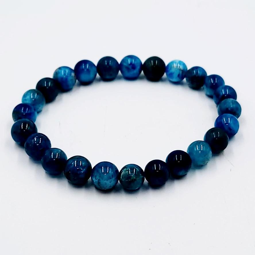 Blue Apatite Bead Bracelet 8mm - Elevated Metaphysical