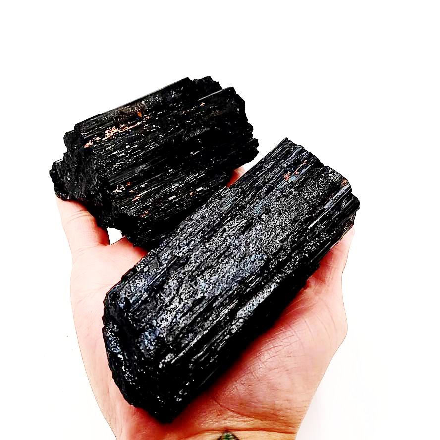 Black Tourmaline Rough Stone High Quality 4-5" 100-130mm - Elevated Metaphysical