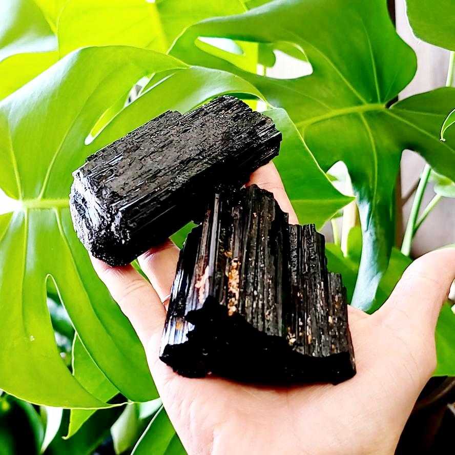 Black Tourmaline Rough Stone High Quality 4-5" 100-130mm - Elevated Metaphysical