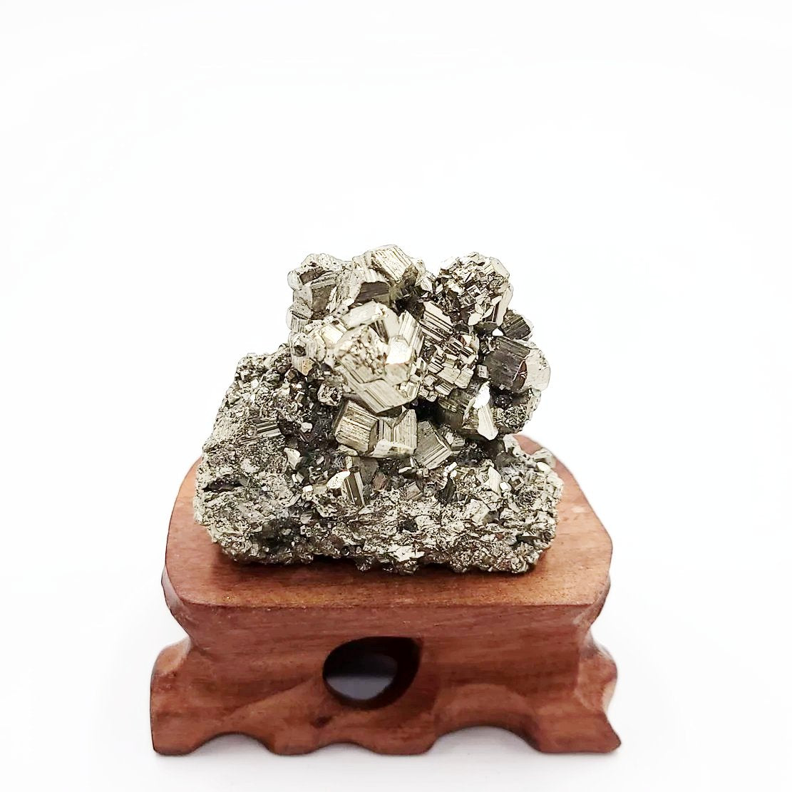 Pyrite Rough Cut Base Specimen Geode Stand "Medium" - Elevated Metaphysical