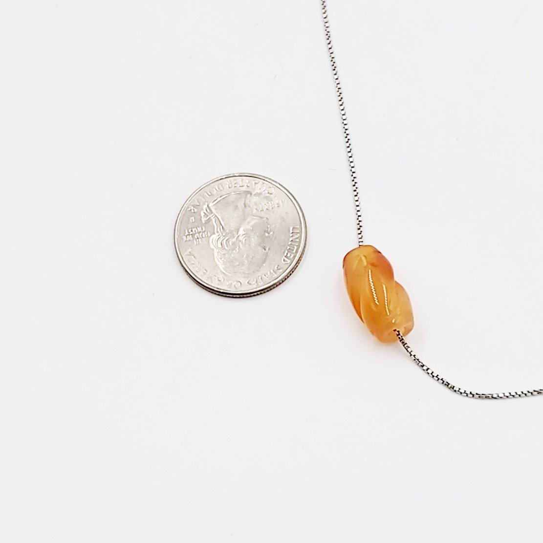 Carnelian Bead Sterling Silver Necklace