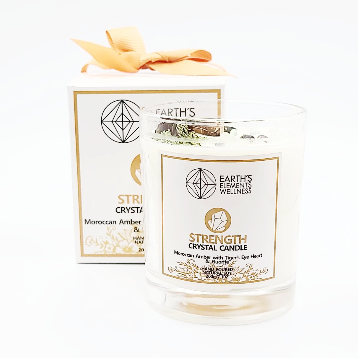 Strength Crystal Candle Scented 7.1oz 200g - Elevated Metaphysical