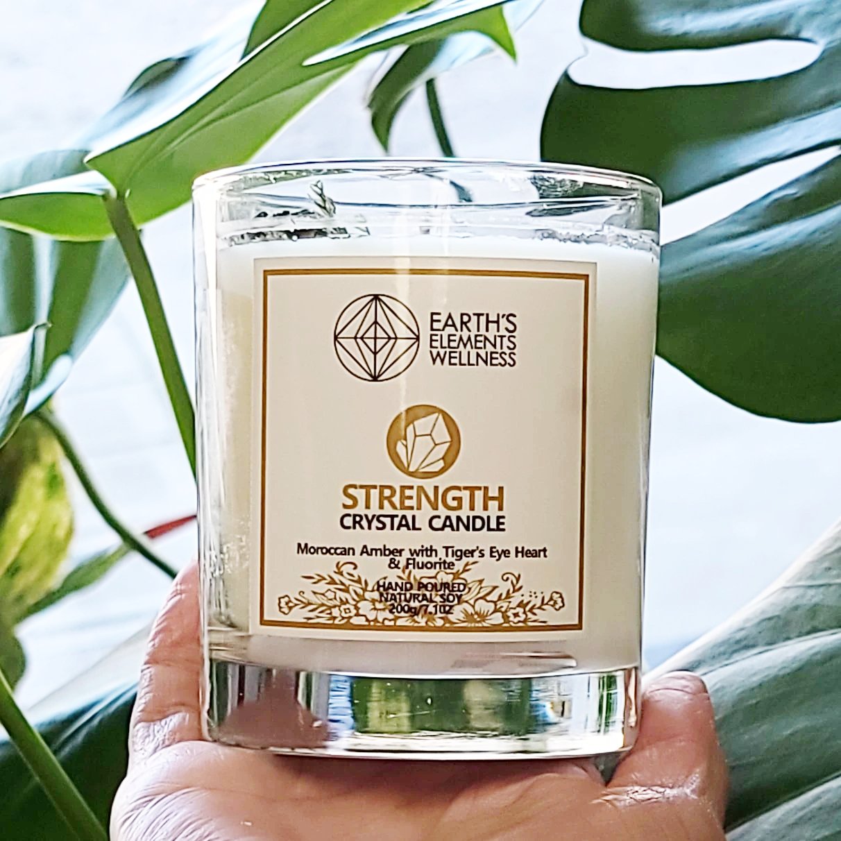 Strength Crystal Candle Scented 7.1oz 200g - Elevated Metaphysical