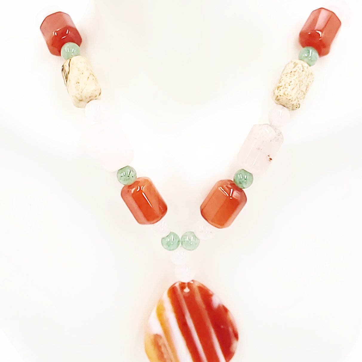 Carnelian Necklace Multi Gemstone Necklace 18" - Elevated Metaphysical