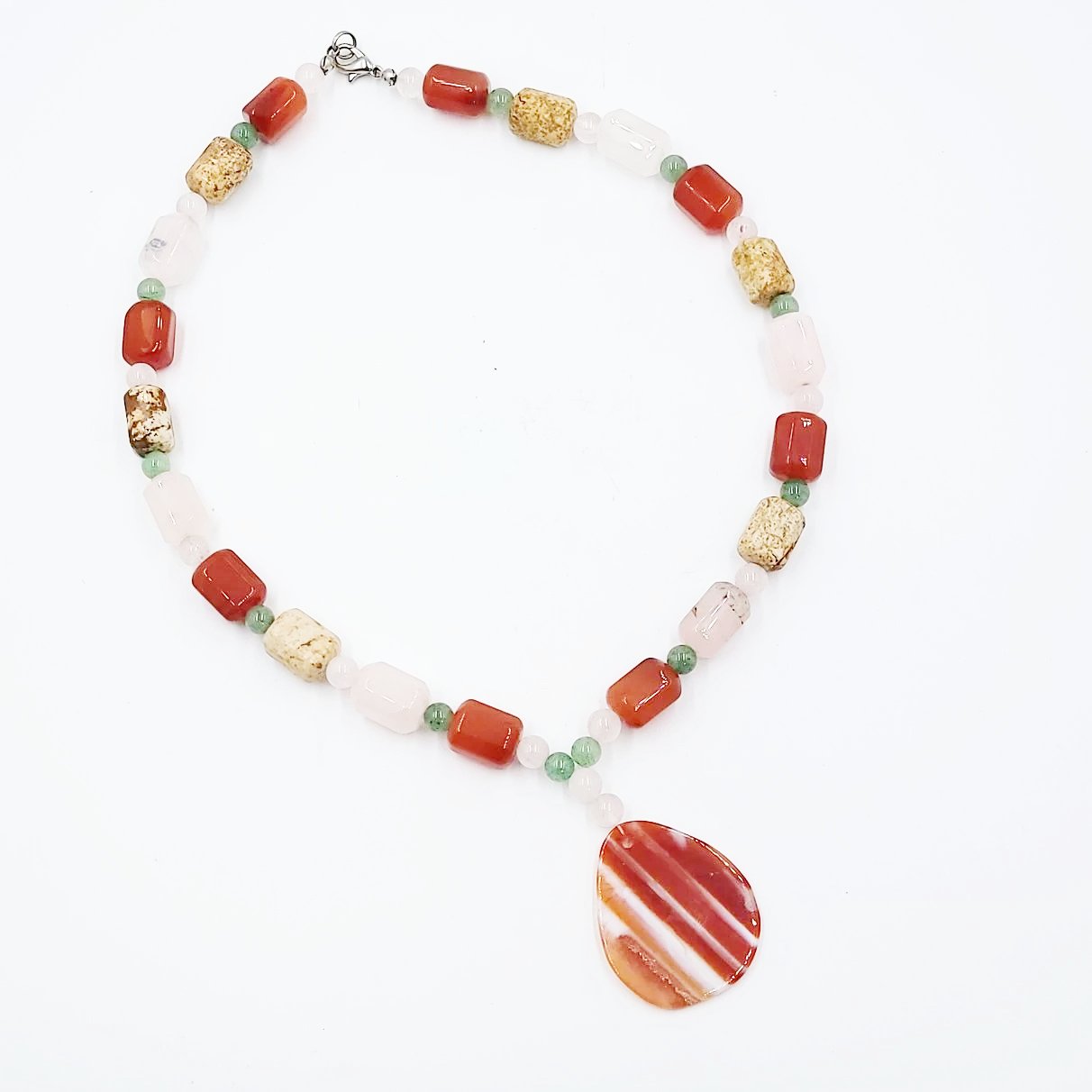 Carnelian Necklace Multi Gemstone Necklace 18" - Elevated Metaphysical