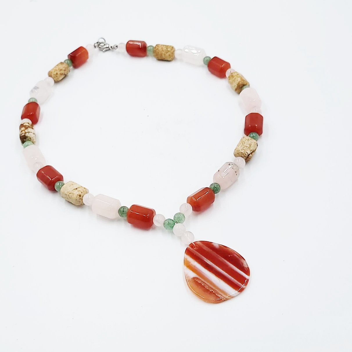 Carnelian Necklace Multi Gemstone Necklace 18" - Elevated Metaphysical