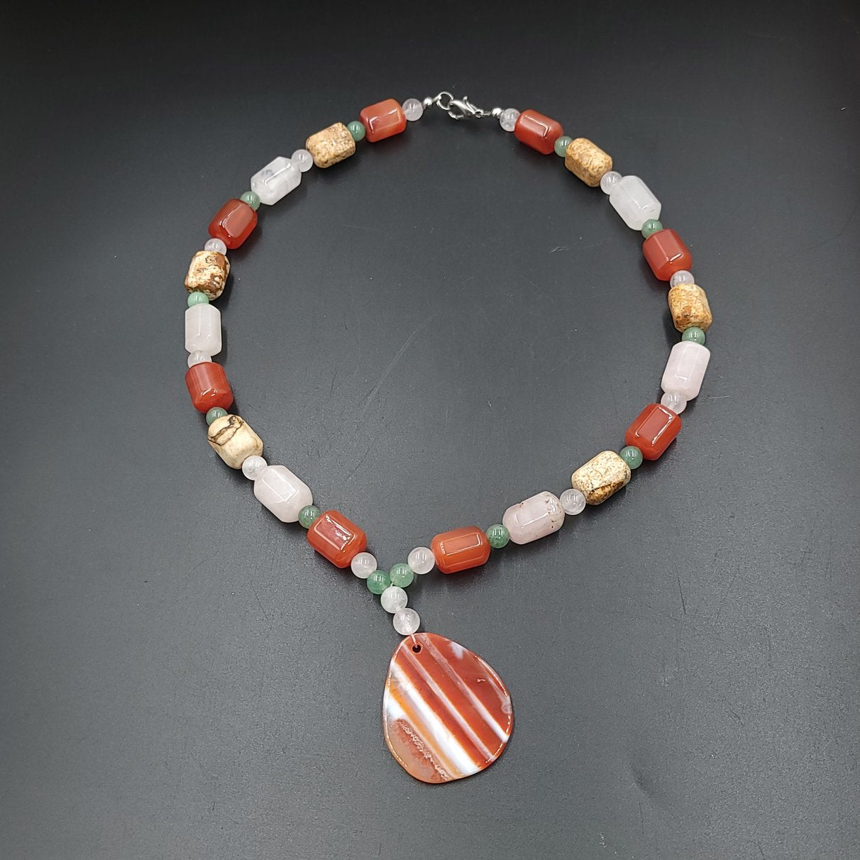 Carnelian Necklace Multi Gemstone Necklace 18" - Elevated Metaphysical