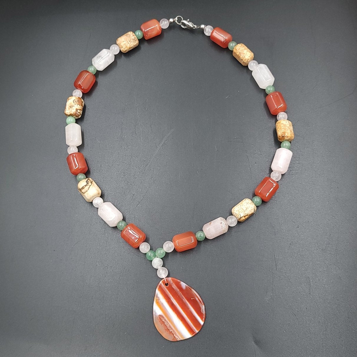 Carnelian Necklace Multi Gemstone Necklace 18" - Elevated Metaphysical