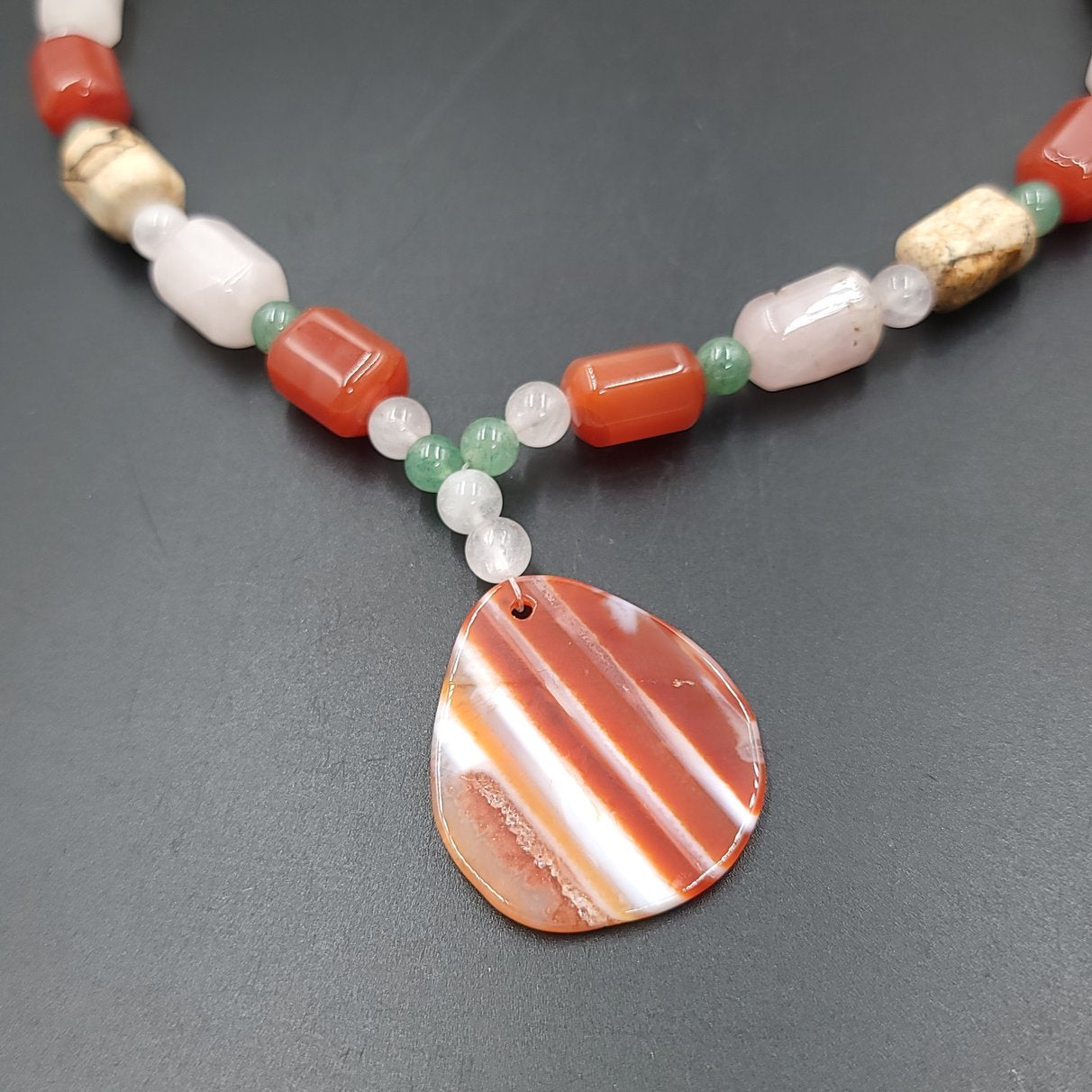 Carnelian Necklace Multi Gemstone Necklace 18" - Elevated Metaphysical