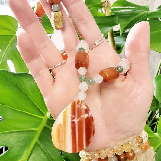 Carnelian Necklace Multi Gemstone Necklace 18" - Elevated Metaphysical