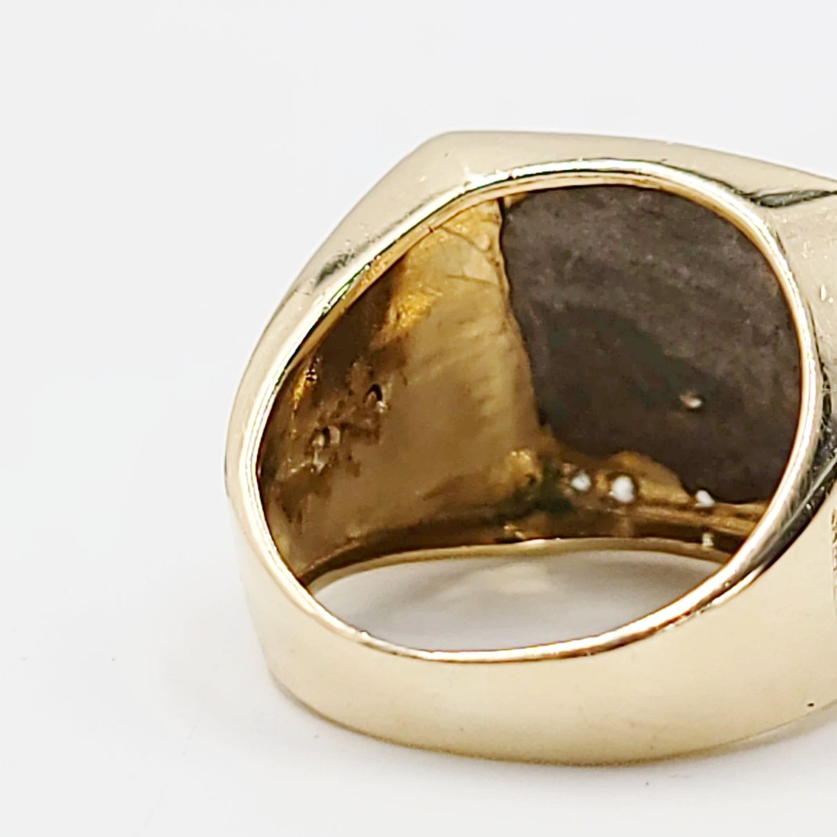 Onyx & CZ Ring 10kt Gold Two Tone Medusa - Elevated Metaphysical