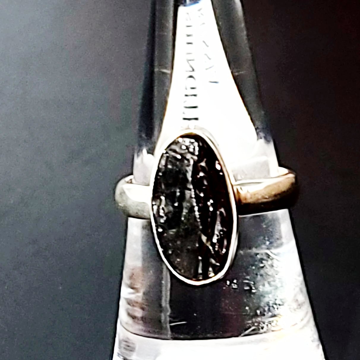 Shungite Ring Sterling Silver Rough Stone - Elevated Metaphysical