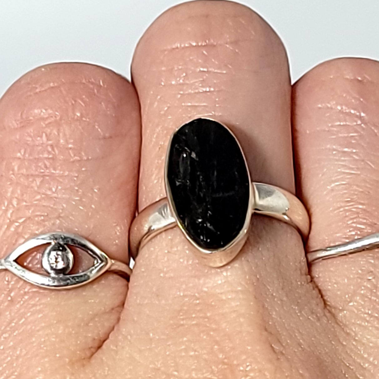 Shungite Ring Sterling Silver Rough Stone - Elevated Metaphysical