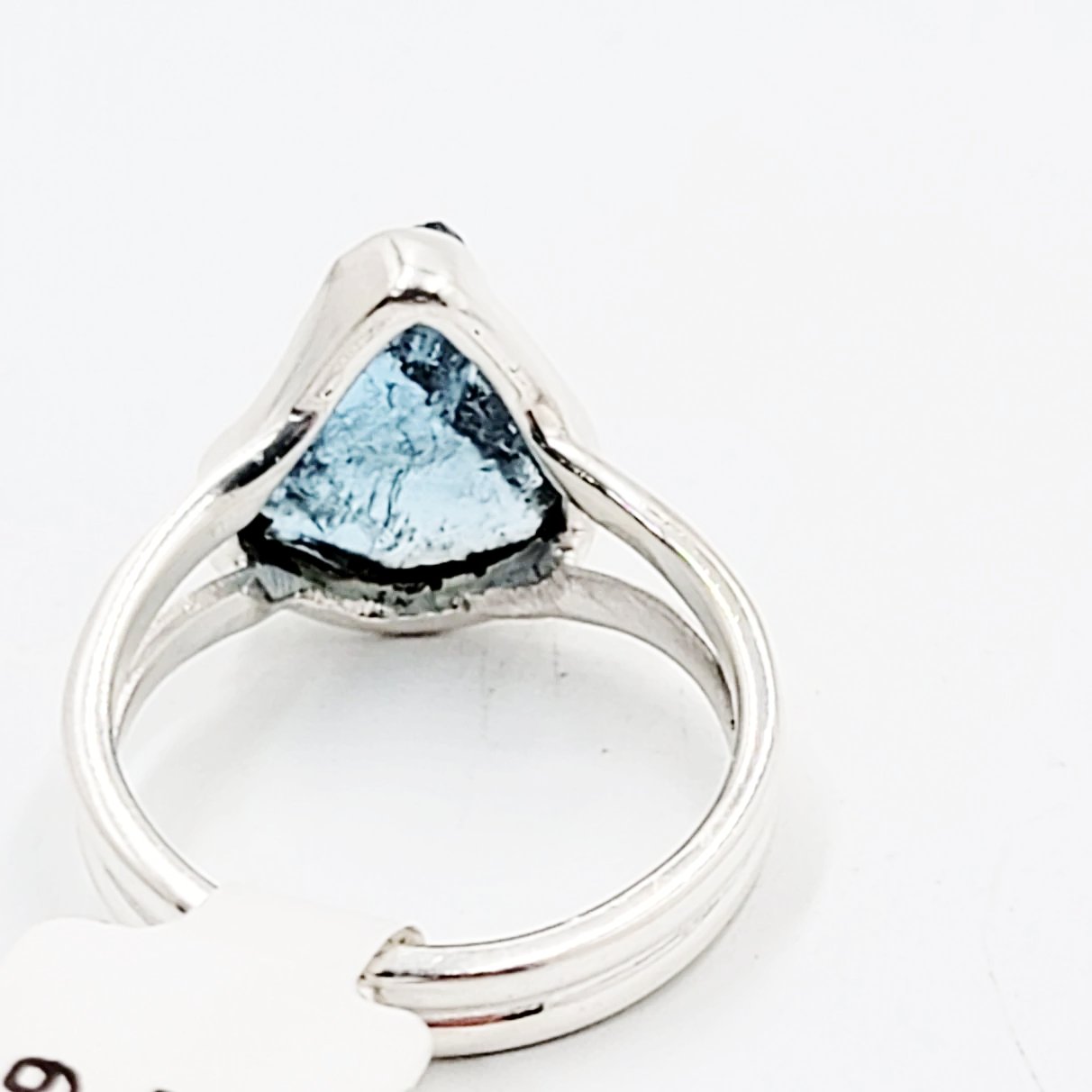 Aquamarine Ring Sterling Silver Rough Stone - Elevated Metaphysical