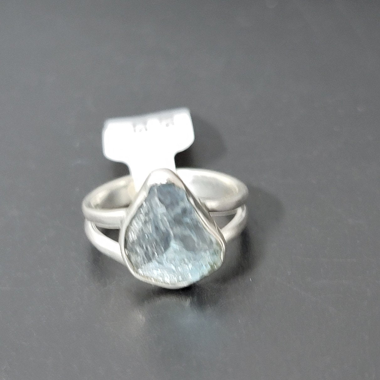 Aquamarine Ring Sterling Silver Rough Stone - Elevated Metaphysical