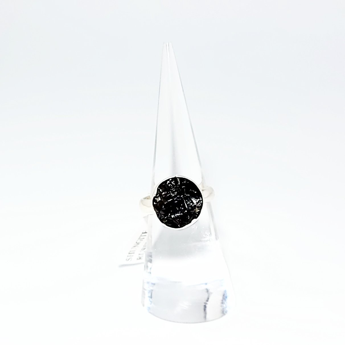 Shungite Ring Sterling Silver Rough Stone - Elevated Metaphysical