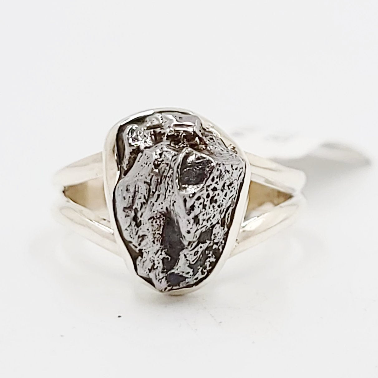 Meteorite Ring Sterling Silver Rough Stone - Elevated Metaphysical