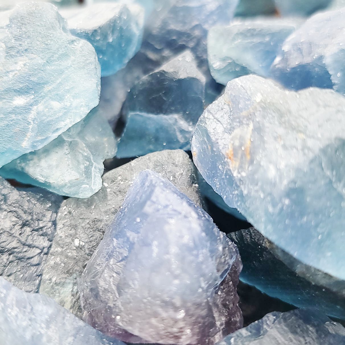 Blue Fluorite Rough Stone