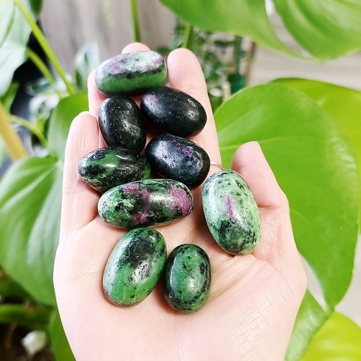 Ruby Zoisite Tumbled Stone - Elevated Metaphysical