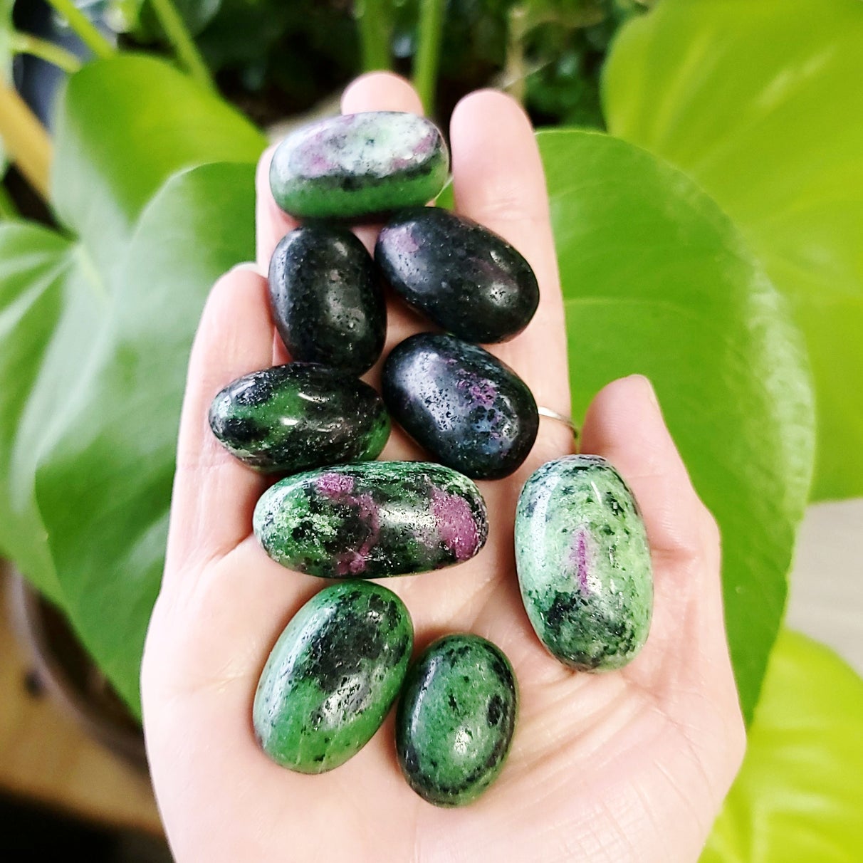 Ruby Zoisite Tumbled Stone - Elevated Metaphysical