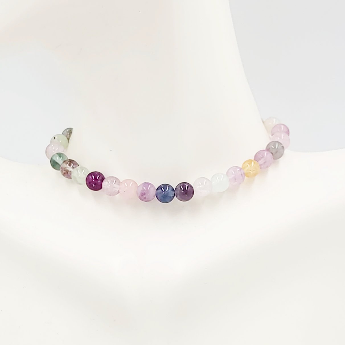 Rainbow Fluorite Bead Bracelet 6mm - Elevated Metaphysical