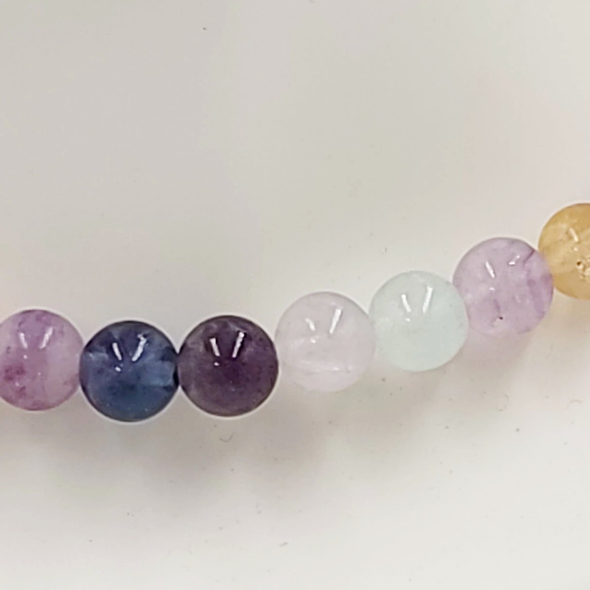 Rainbow Fluorite Bead Bracelet 6mm - Elevated Metaphysical