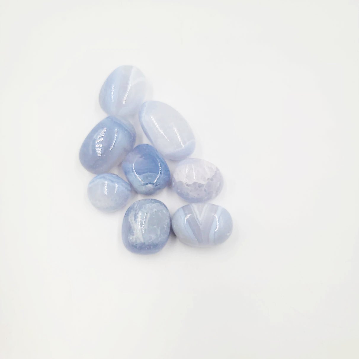 Blue Lace Agate Tumbled Stone - Elevated Metaphysical