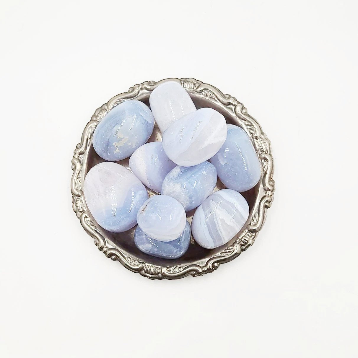 Blue Lace Agate Tumbled Stone - Elevated Metaphysical