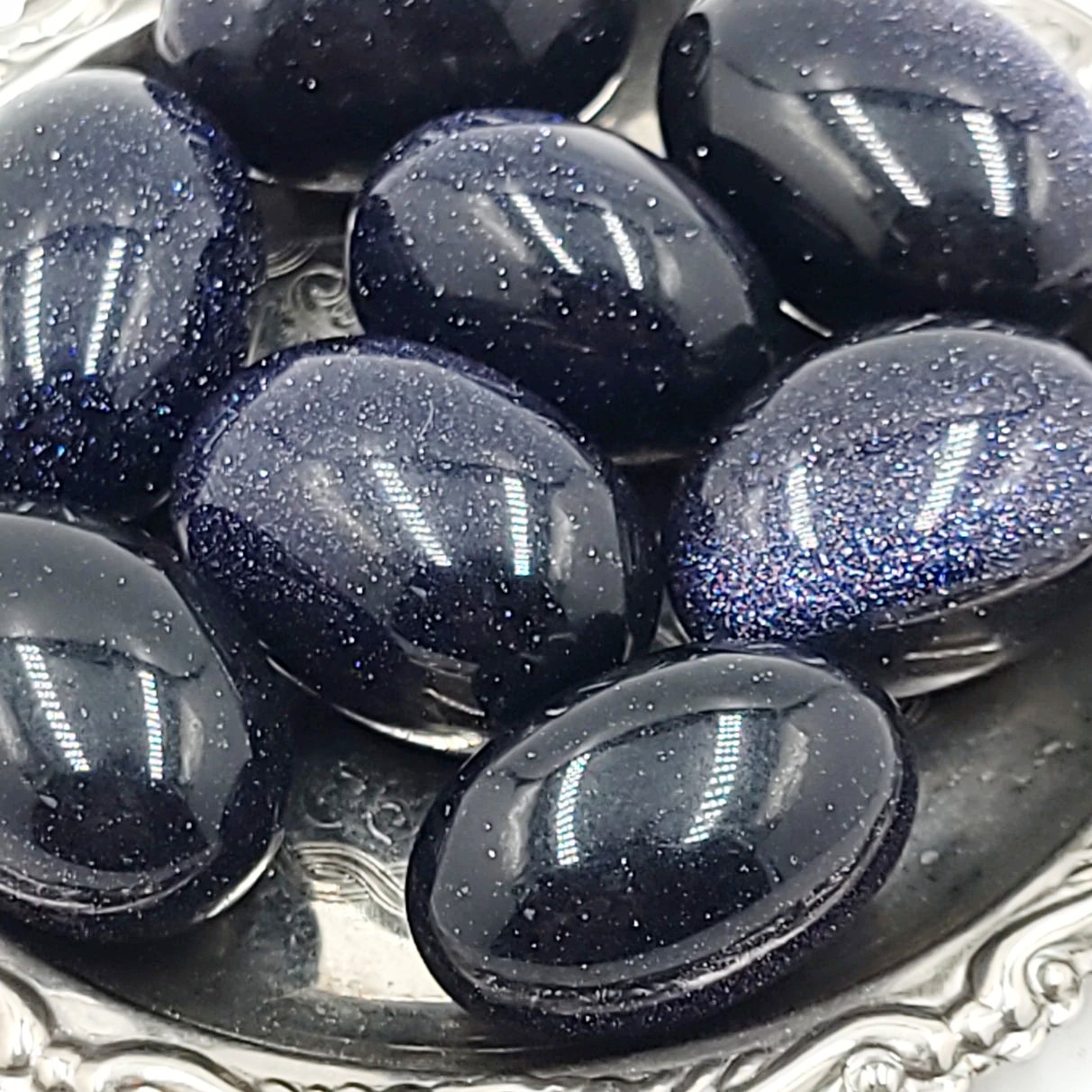 Blue Sandstone Tumbled Stone Blue Goldstone