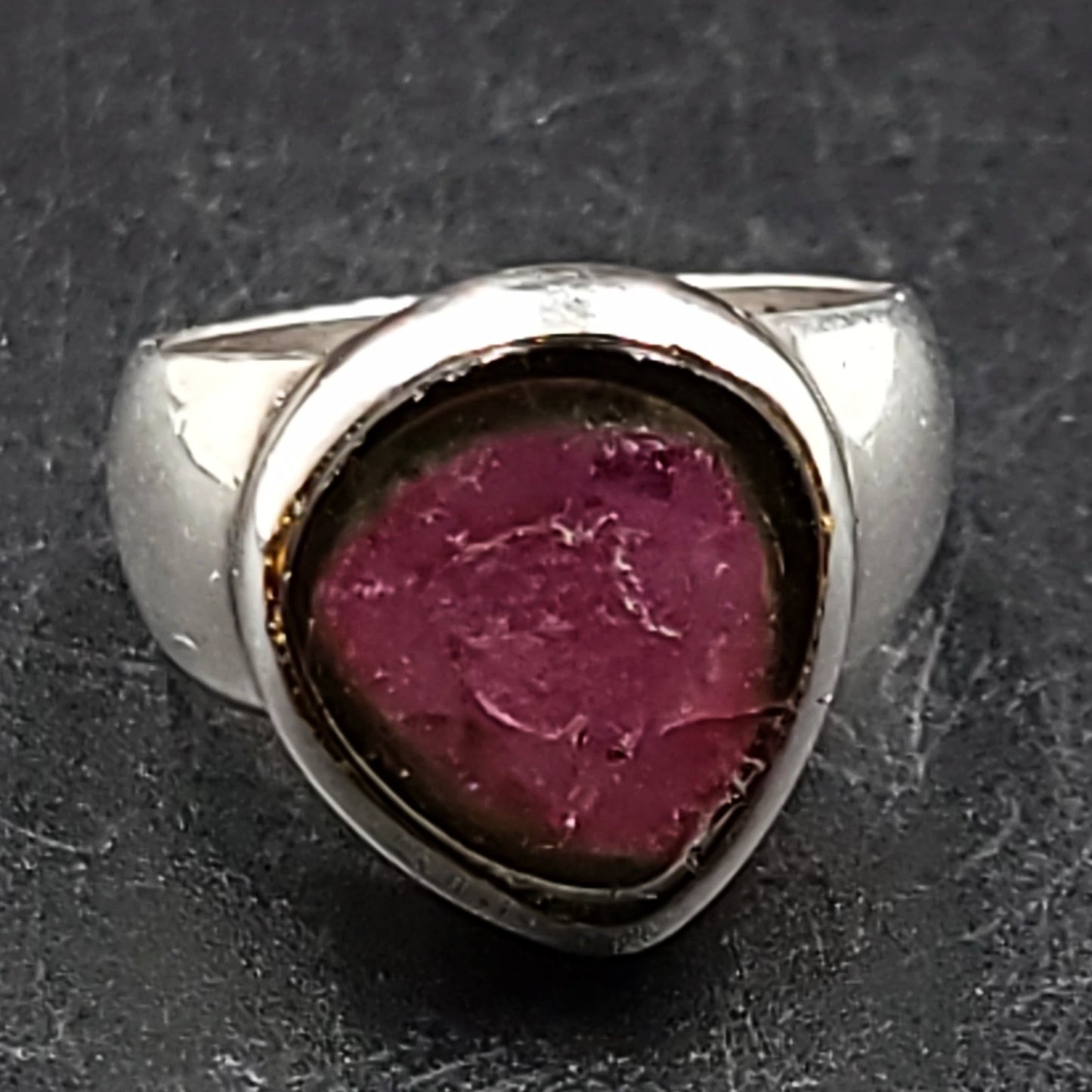 Watermelon Tourmaline Ring Sterling Silver Band - Elevated Metaphysical