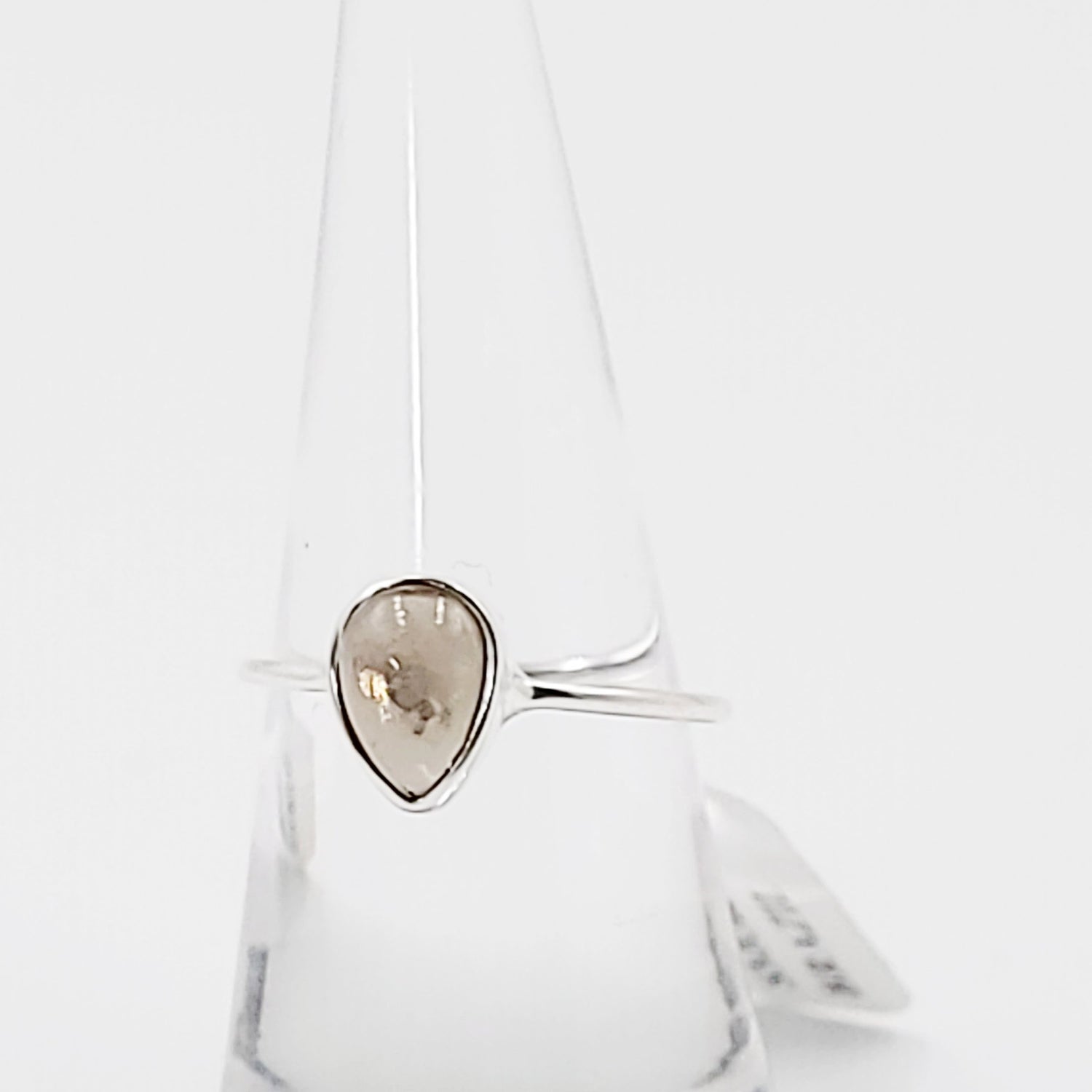 Smoky Quartz Ring Sterling Silver Band Pear - Elevated Metaphysical