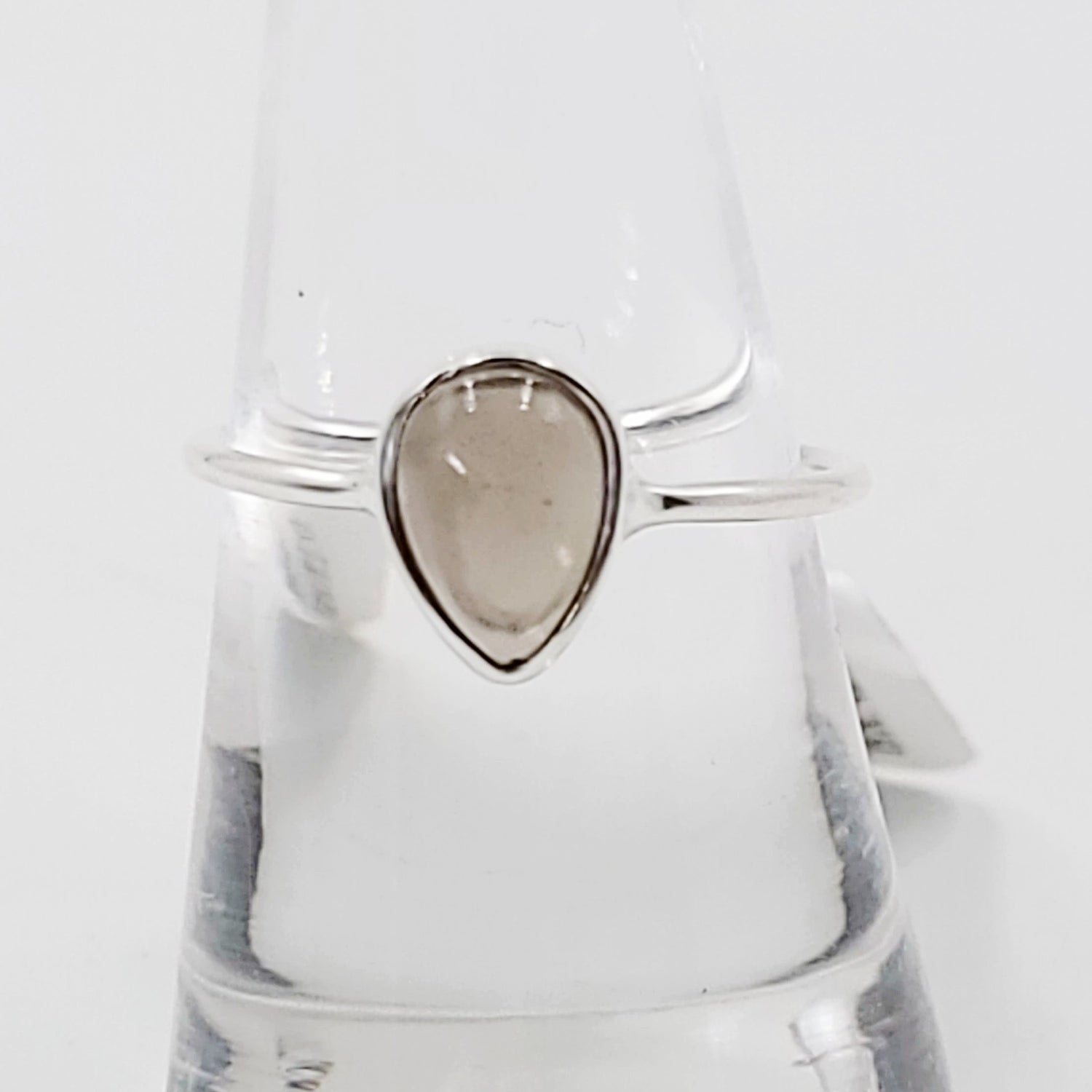 Smoky Quartz Ring Sterling Silver Band Pear - Elevated Metaphysical