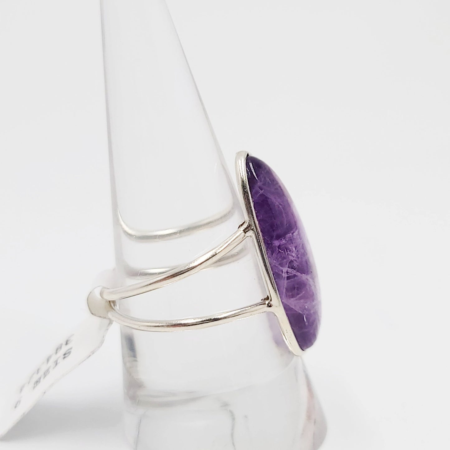 Amethyst Ring Sterling Silver Band Oval