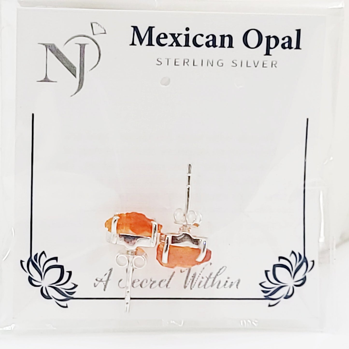 Mexican Opal Earrings Rough Sterling Silver Stud - Elevated Metaphysical
