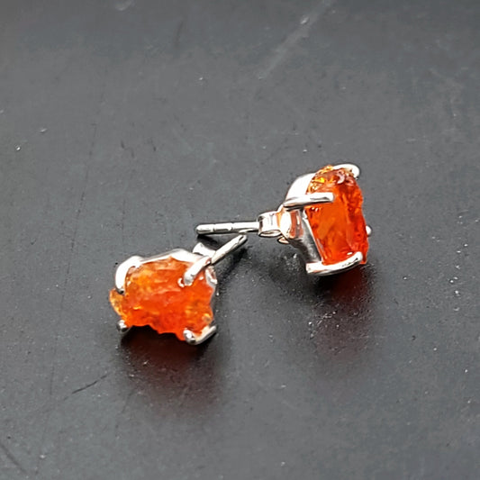 Mexican Opal Earrings Rough Sterling Silver Stud - Elevated Metaphysical