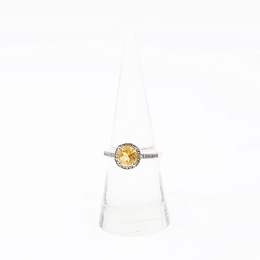 Citrine & Diamond Ring 14kt White Gold 1.25ct Citrine - Elevated Metaphysical