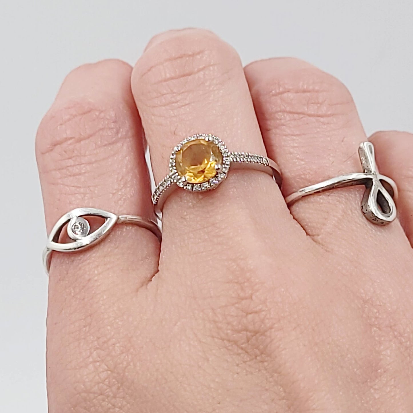 Citrine & Diamond Ring 14kt White Gold 1.25ct Citrine - Elevated Metaphysical