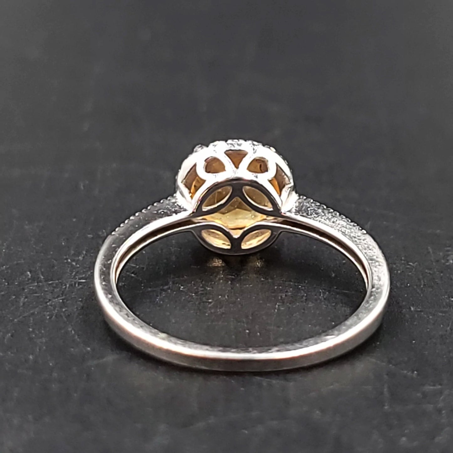 Citrine & Diamond Ring 14kt White Gold 1.25ct Citrine - Elevated Metaphysical