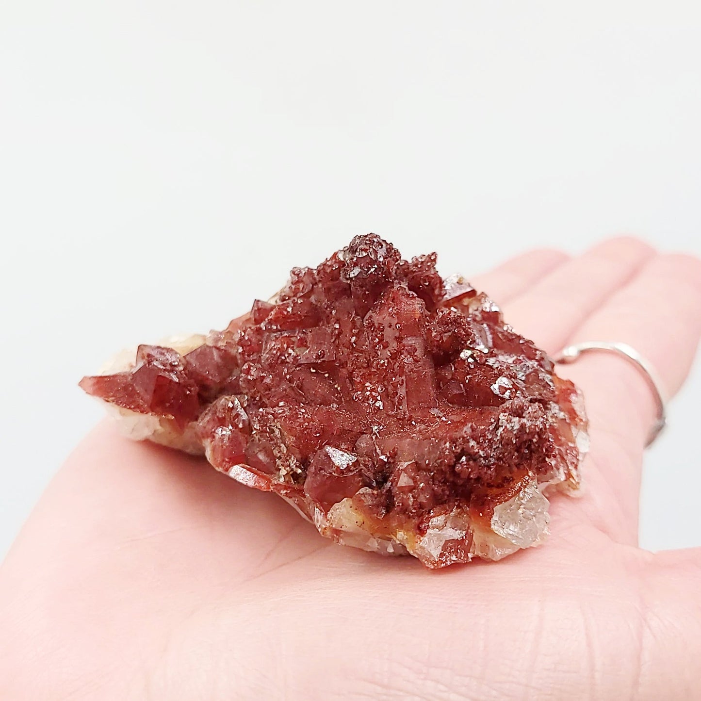 Red Quartz Cluster Rough Stone Specimen - Elevated Metaphysical