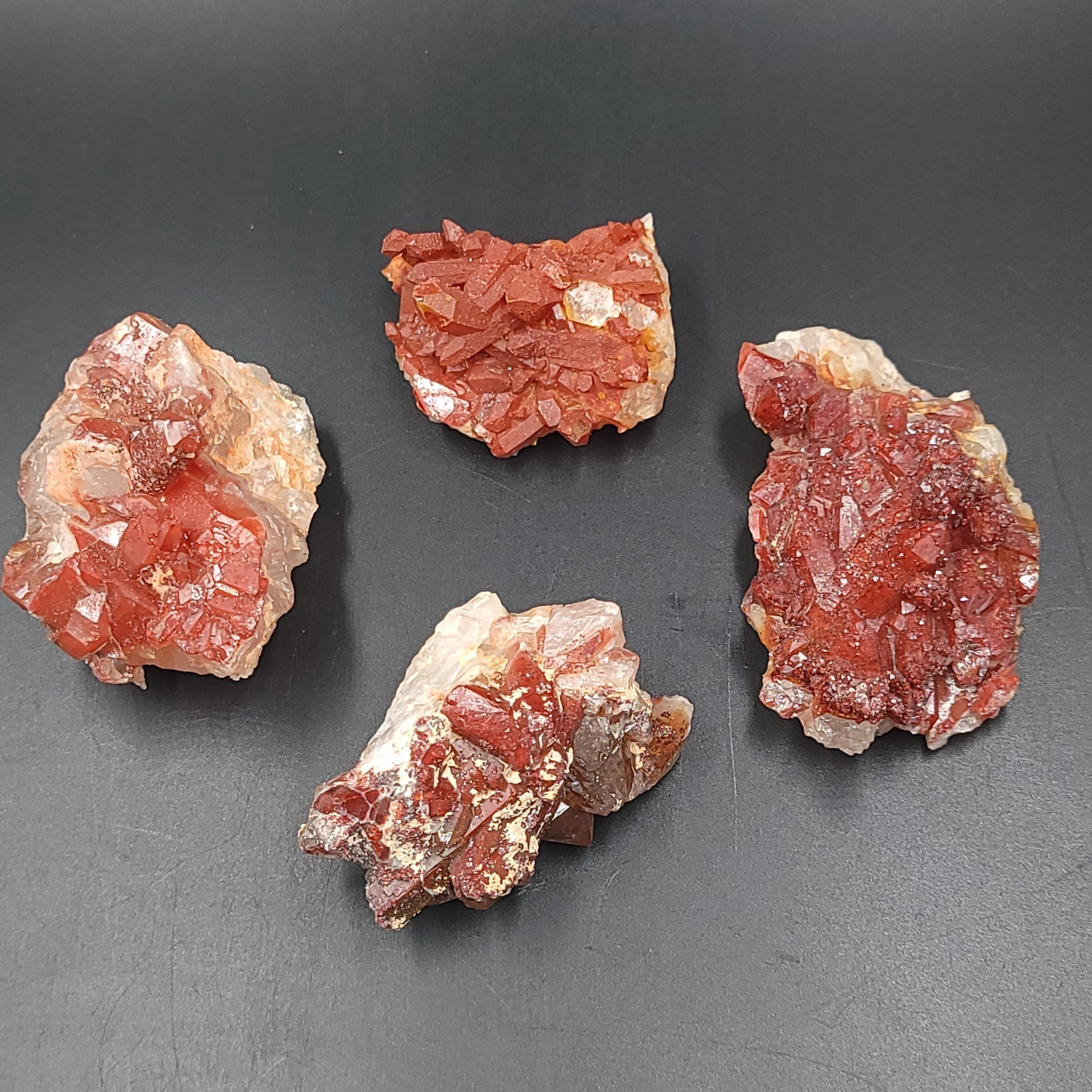 Red Quartz Cluster Rough Stone Specimen - Elevated Metaphysical