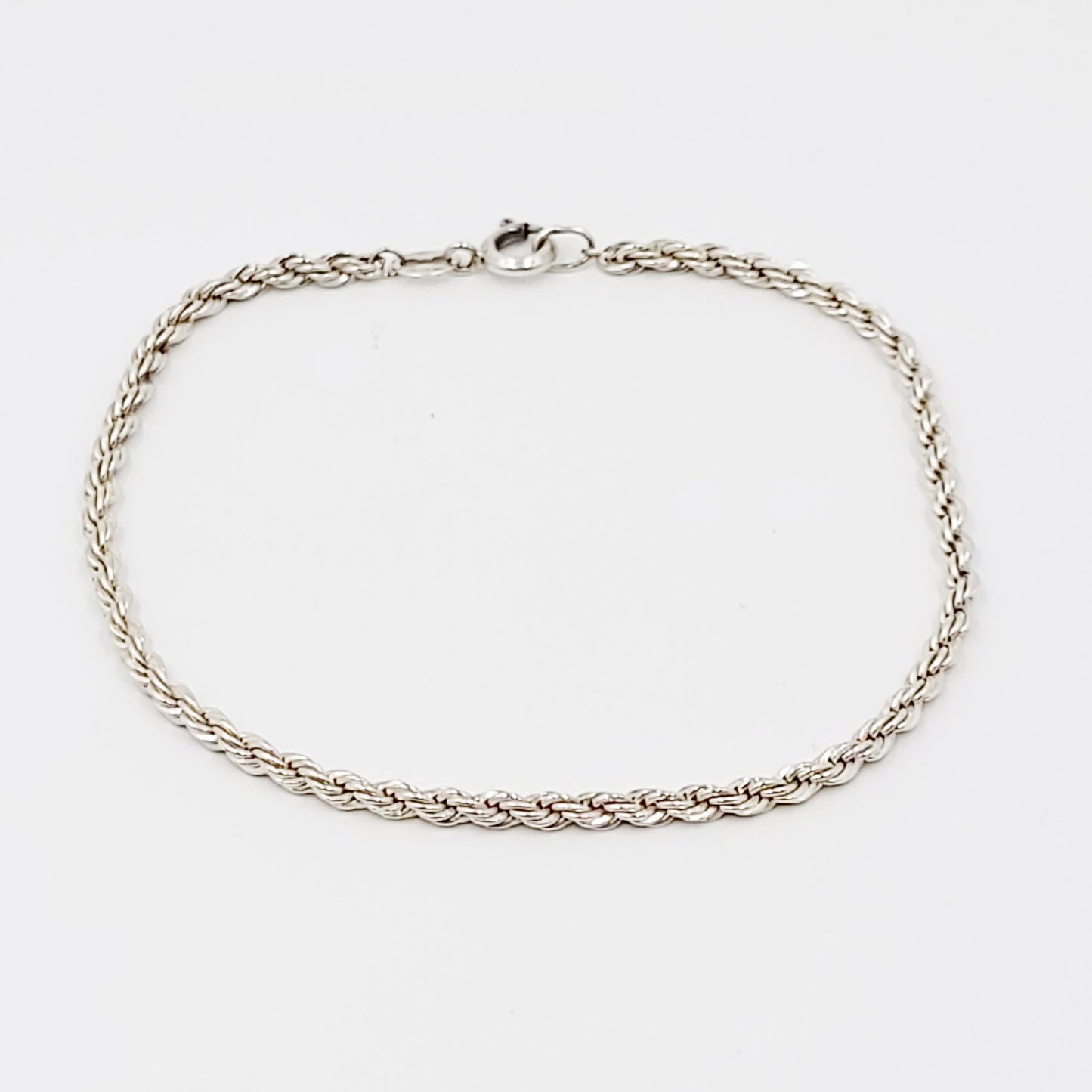 Sterling Silver Rope Bracelet 7" 3.3g 2.2mm