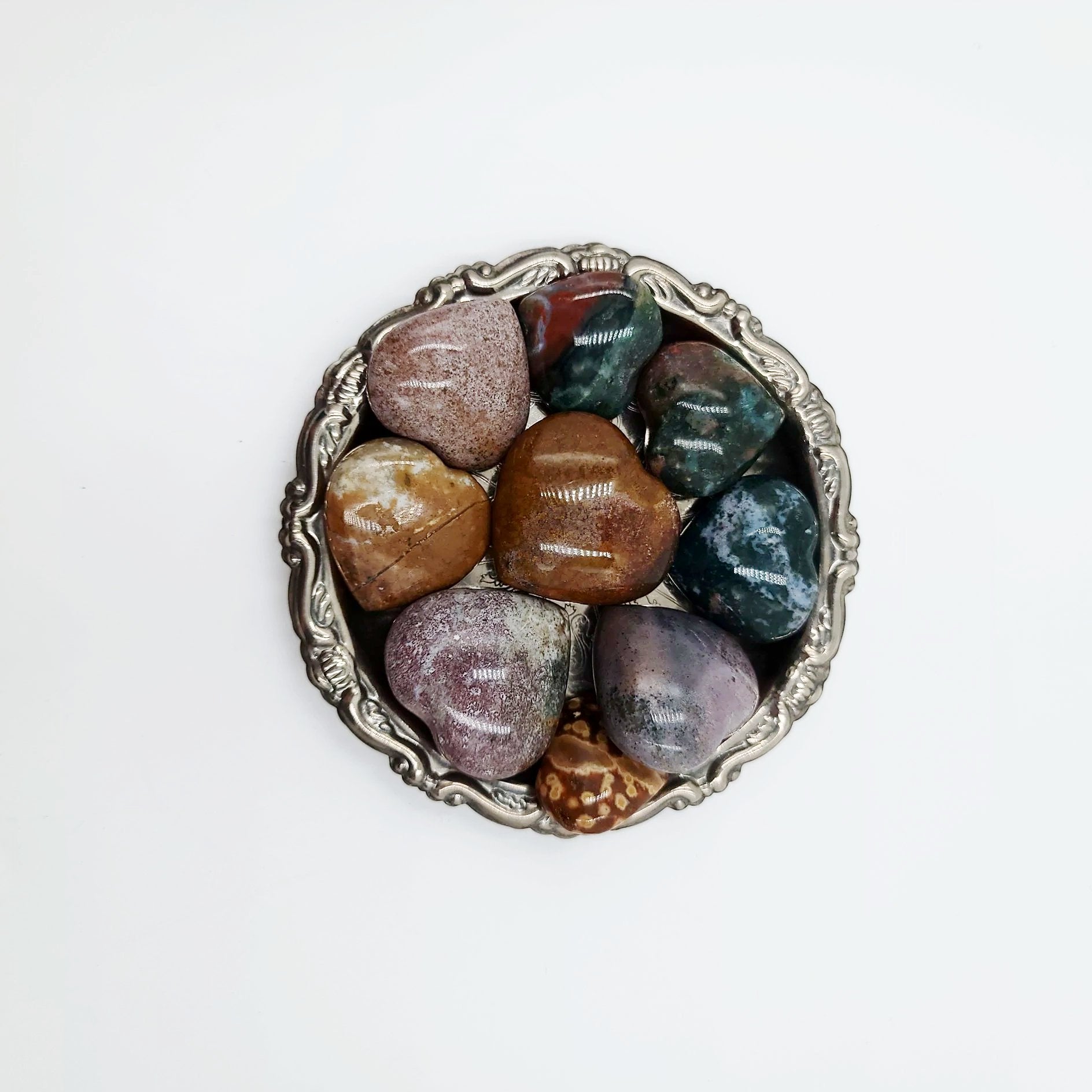 Ocean Jasper Heart Polished Stone - Elevated Metaphysical